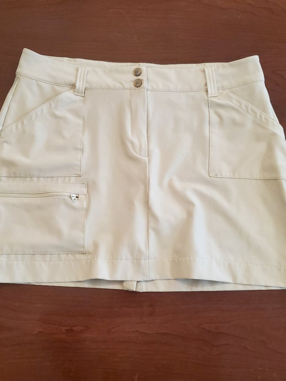 WORLD WIDE SPORTSMAN Womens 12 Tan Skort Athletic Hiking Fishing Built In Short